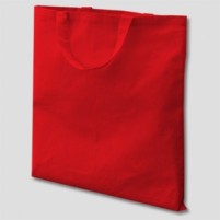 Red cotton reusable shopping bag